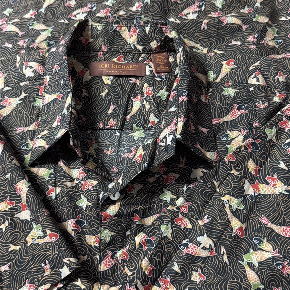 Tori Richard Honolulu Hawaii Aloha Shirt Cotton Lawn Koi Fish Button Down Sz XL - Picture 9 of 14